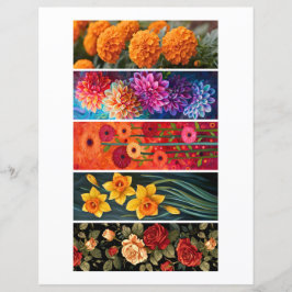 Lámina Crea tus propios 5 marcapáginas florales festivos