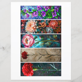 Lámina Crea tus propios marcadores de libros de 5 flores 