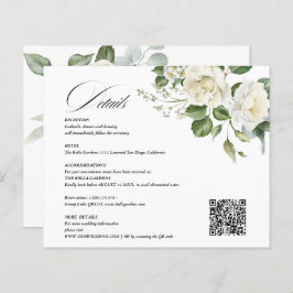 Lámina Creamy Floral Eucalyptus QR code Details Wedding