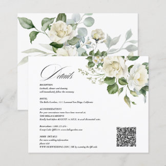 Lámina Creamy Floral Eucalyptus QR code Details Wedding