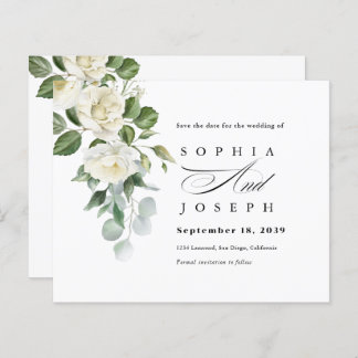 Lámina Creamy Floral Eucalyptus Wedding Save the date