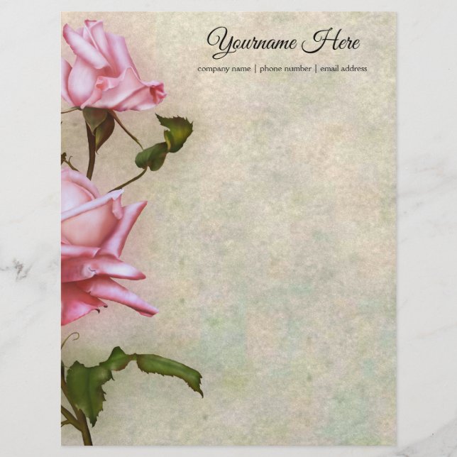 Lámina Crear sus propias rosas rosadas (Anverso)