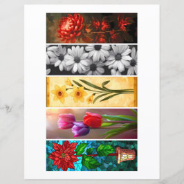 Lámina Crear sus propios 5 marcadores de flores de surtid