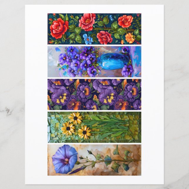 Lámina Crear sus propios 5 marcadores florales Quaint (Anverso)