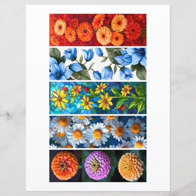 Lámina Crear sus propios 5 marcadores florales vibrantes (Anverso)