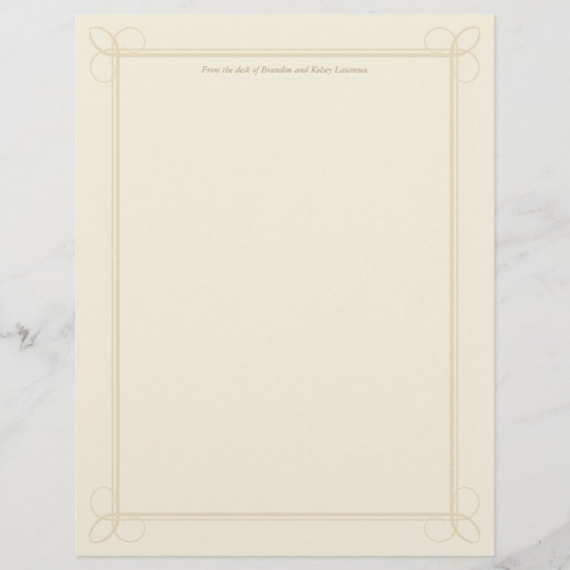 Lámina Crema Personalizado Stationery con texto de encabe (Anverso)