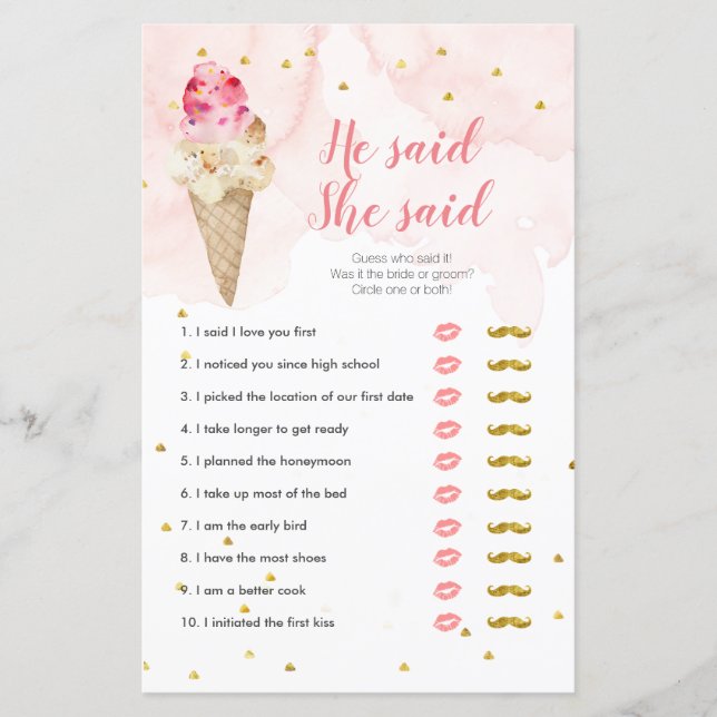 Lámina Crema rosa de hielo de Rubor Dijo que decía tarjet (Anverso)