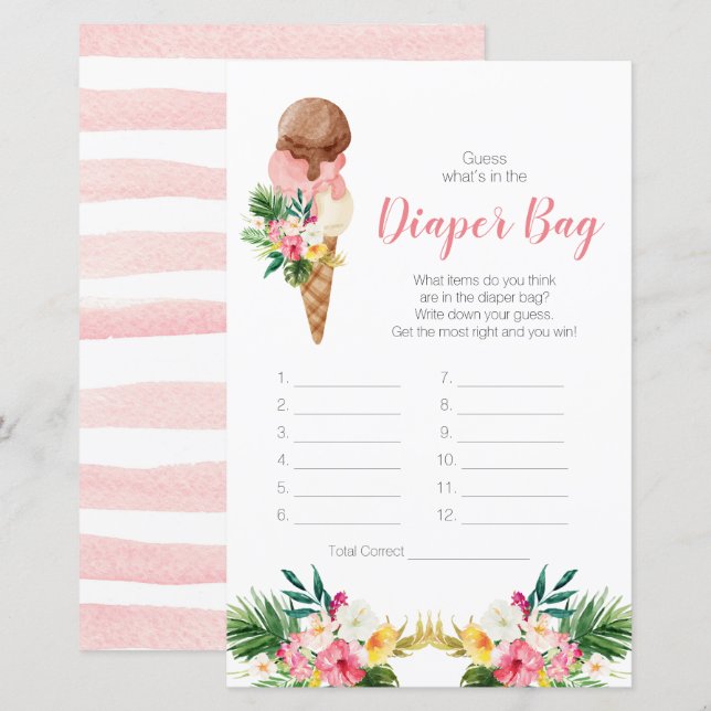 Lámina Crema tropical de hielo adivina qué hay en la bols (Anverso / Reverso)