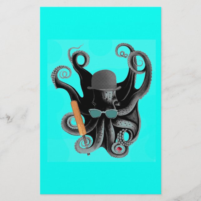 Lámina cricket vintage steampunk octopus (Anverso)