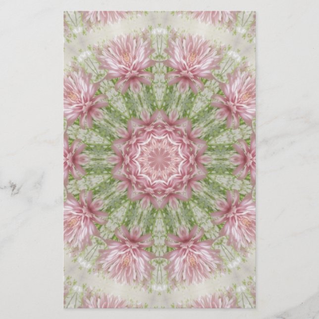 Lámina Crisantemo rosa Kaleidoscope Art 7 (Anverso)