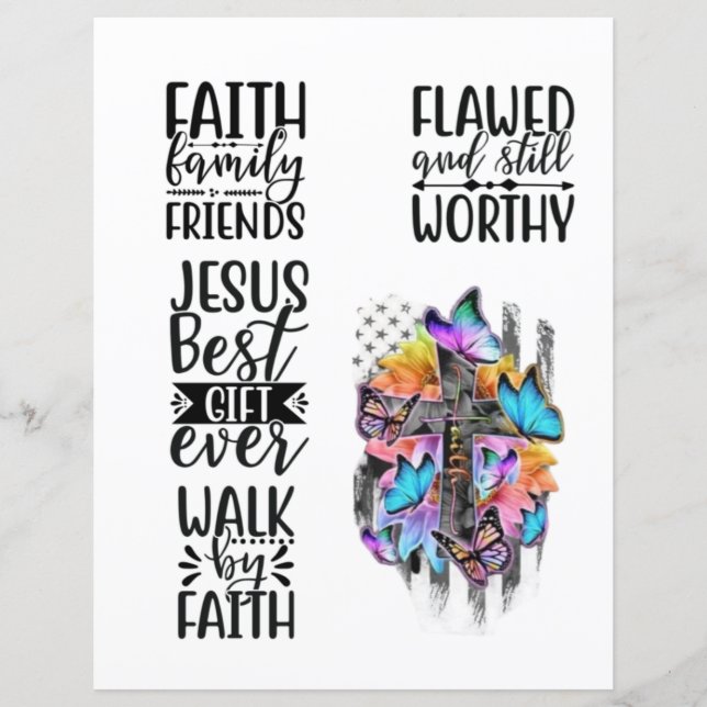 Lámina Cristiano religioso Jesús cita la Biblia Verse (Anverso)