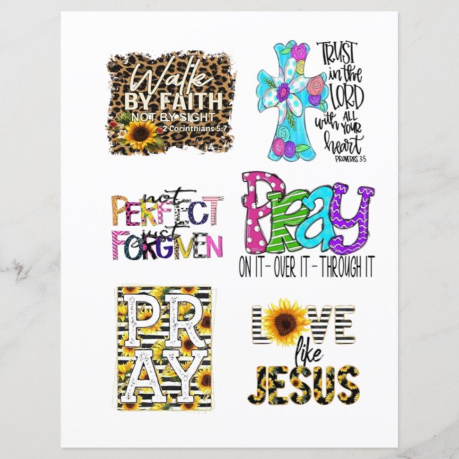 Lámina Cristiano religioso Jesús cita la Biblia Verse (Anverso)