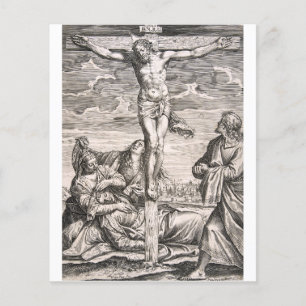 Lámina Cristo en la cruz por Agostino Carracci