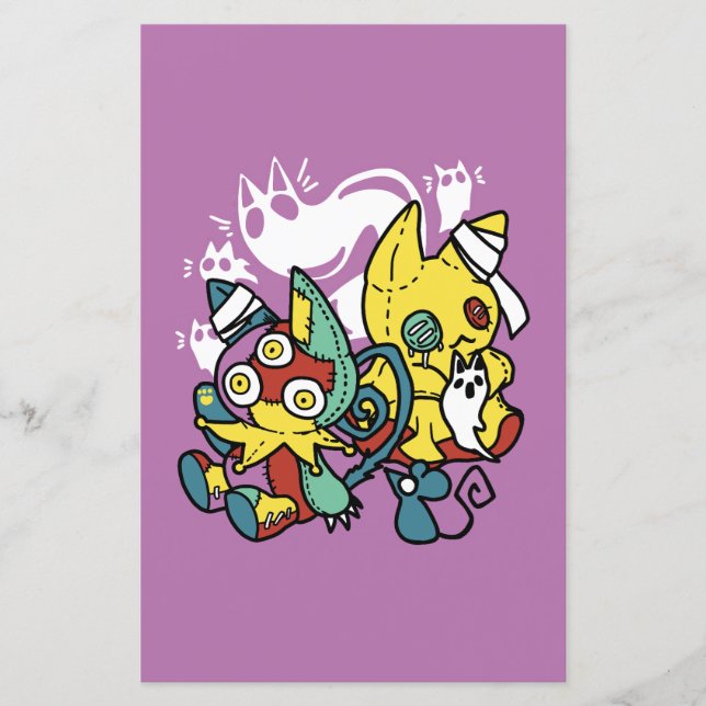 Lámina Críticos gatos de Halloween: arte fascinante (Anverso)