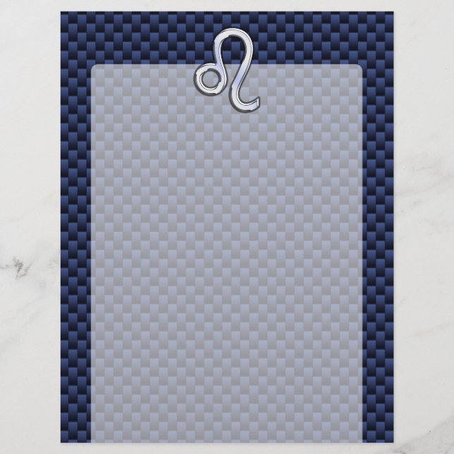 Lámina Cromado como Leo Zodiac Rótulo Fibra de Carbono Az (Anverso)