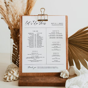 Lámina Cronología e información de la fiesta de boda EVER