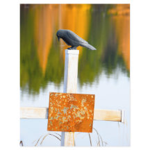 Crow Gothic Otumn Naranja Decoupage