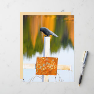 Lámina Crow Gothic Otumn Naranja Decoupage
