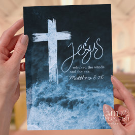 Lámina Cruce en el agua Dark Blue Scripting Church Bullet