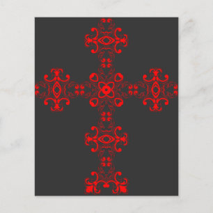 Lámina Cruz con ornamento rojo