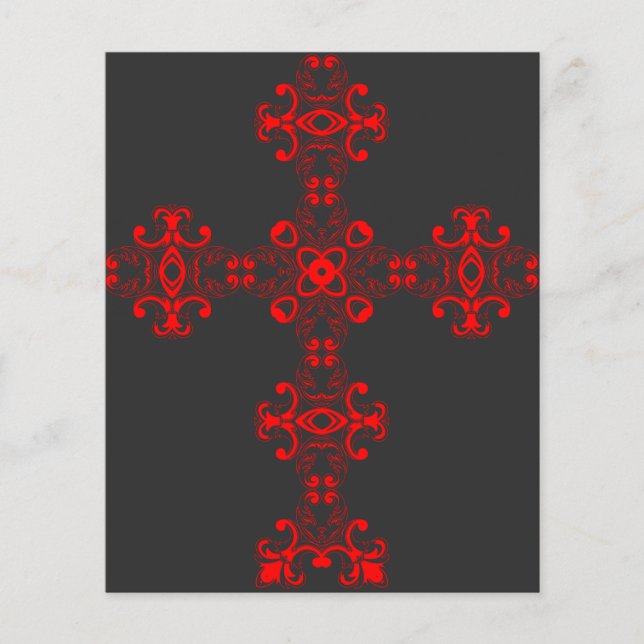 Lámina Cruz con ornamento rojo (Anverso)