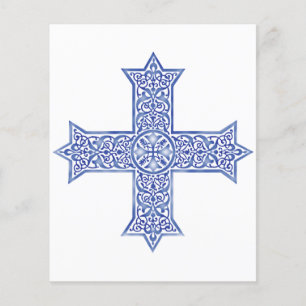 Lámina Cruz Copta de Arte Azul Lapis Premium