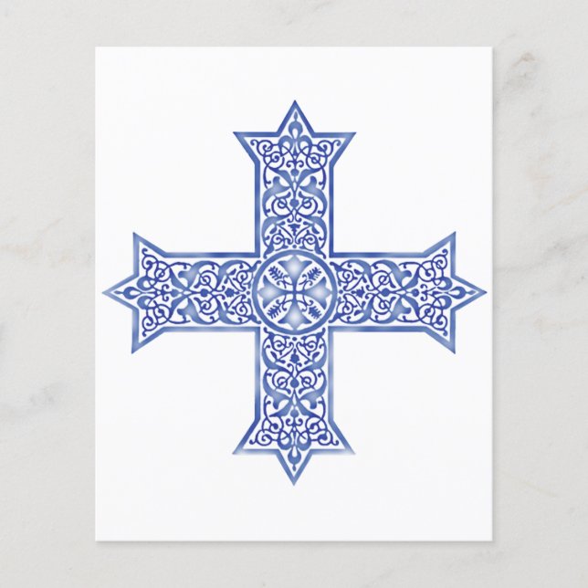 Lámina Cruz Copta de Arte Azul Lapis Premium (Anverso)