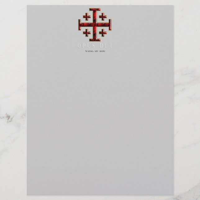 Lámina Cruz de Jerusalén - más de 1 - Opus Dei - Negro (Anverso)