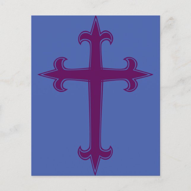 Lámina Cruz Morada Cristiana (Anverso)