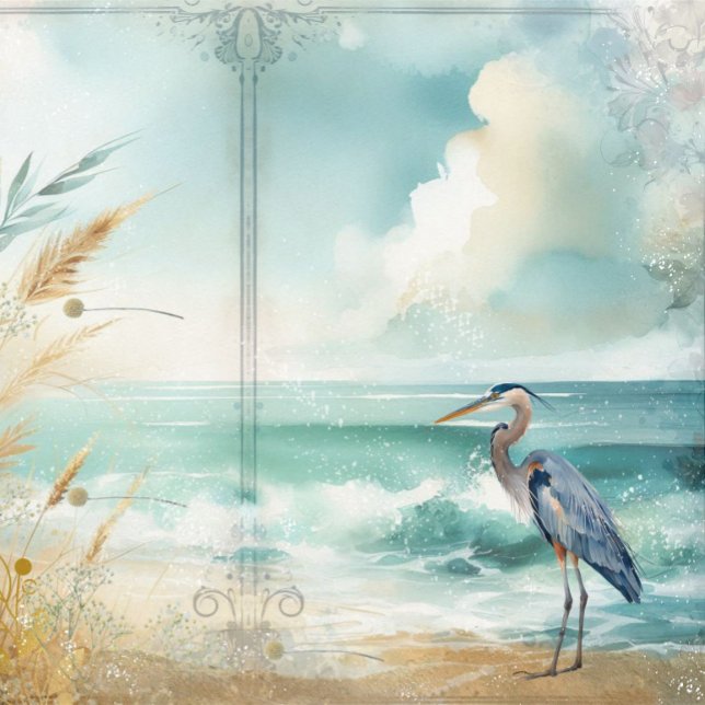 Lámina Cuaderno de Recortes Decoupage de Playa Costera (Coastal Beach Decoupage Junk Journal Scrapbook)