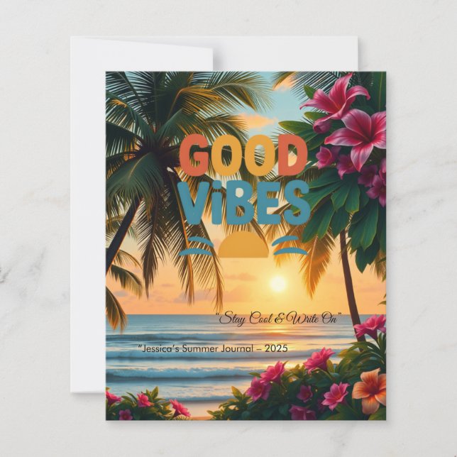 Lámina Cuaderno tropical de ondas de verano (Anverso)