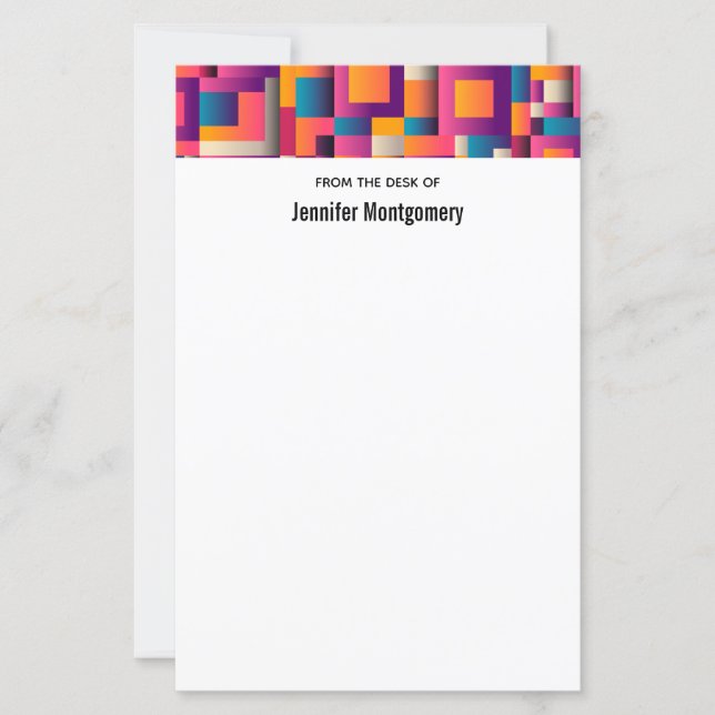 Lámina Cuadrados y formas abstractos coloridos (Anverso)