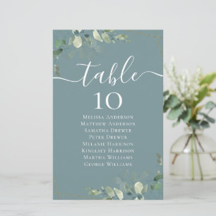 Lámina Cuadro de asientos de la tabla de Bodas de Eucalyp