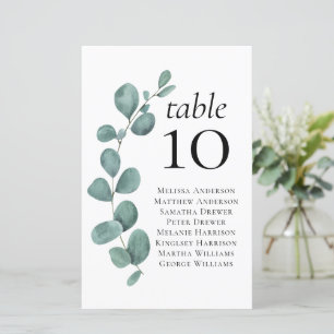 Lámina Cuadro de asientos de la tabla de Bodas de Eucalyp