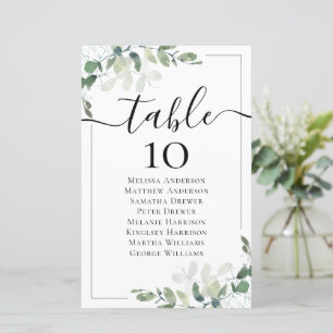 Lámina Cuadro de asientos de la tabla de Bodas de Eucalyp