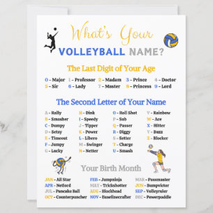 Lámina ¿Cuál es tu juego de nombres de voleibol?
