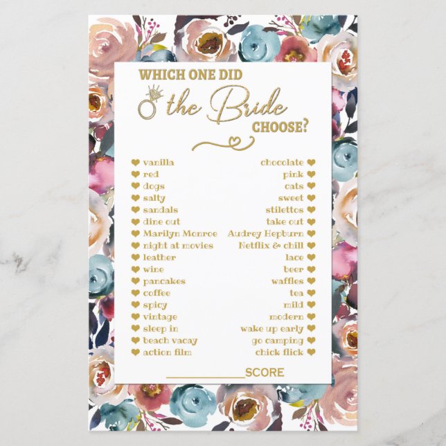 Lámina ¿Cuál fue la elección de la novia para los juegos  (Anverso)