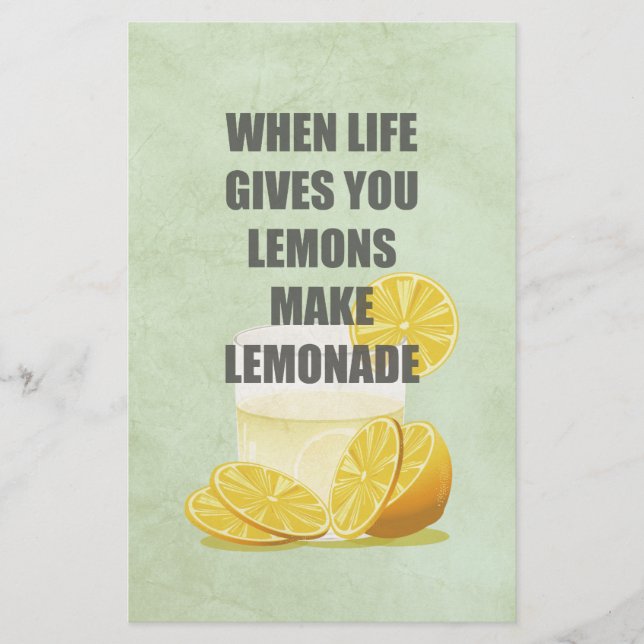 Lámina Cuando la vida te da limones, haz citas de limonad (Anverso)
