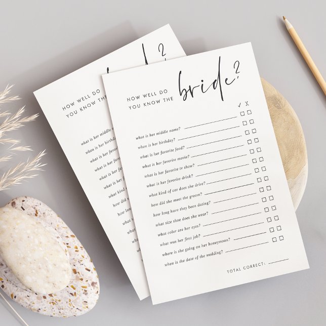 Lámina ¿Cuánto conoces a la novia Juego de la ducha de la (Subido por el creador)