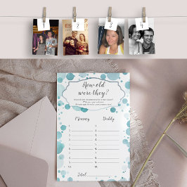 Lámina ¿Cuántos años tenía Mamá Papá Foto Challenge Baby