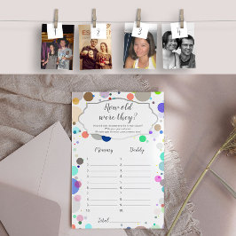 Lámina ¿Cuántos años tenían, adivinen la edad de Baby Sho