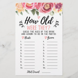 Lámina ¿Cuántos años tenían el juego Bridal Shower o Hen