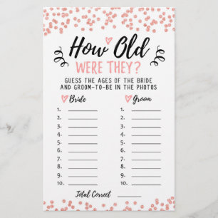 Lámina ¿Cuántos años tenían el juego Bridal Shower o Hen 