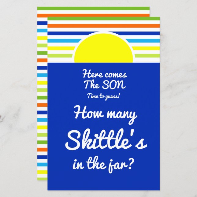 Lámina Cuántos en el juego de Baby Shower Jar (Anverso / Reverso)