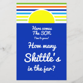 Lámina Cuántos en el juego de Baby Shower Jar