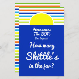 Lámina Cuántos en el juego de Baby Shower Jar