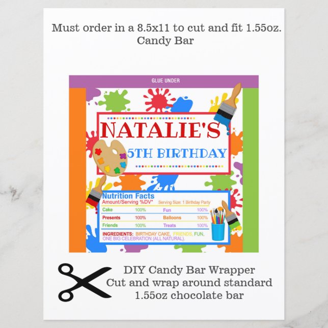 Lámina Cubierta Art Fiesta Chocolate Bar Wrapper (Anverso)