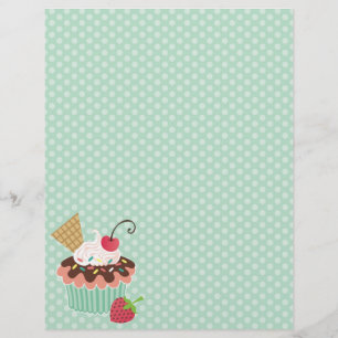 Lámina Cubierta de cereza y menta Cabeza de letra Polkado