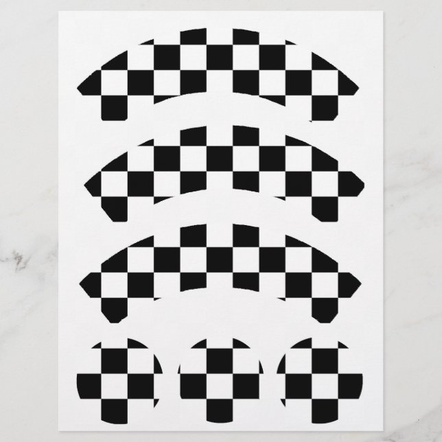Lámina Cubierta de tablero de ajedrez negro y blanco (Anverso)