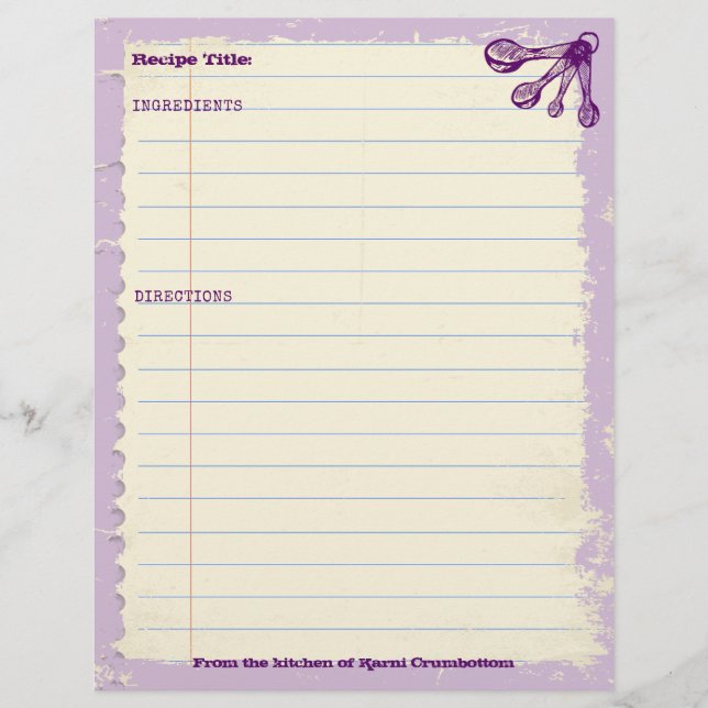 Lámina Cucharas de medición panadería panadería receta pe (Anverso)